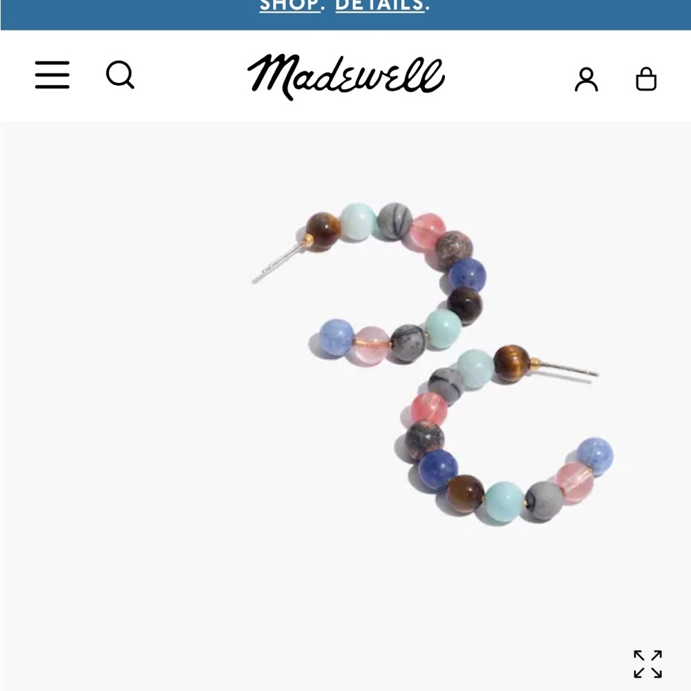 Madewell Semiprecious Beaded Hoop Earrings - Picture 5 of 5